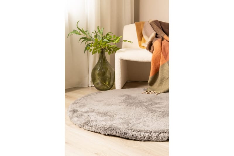 Ryamato Royal Deluxe Pyöreä - 120x120 cm, Harmaa - Kodintekstiilit & matot - Matto - Moderni matto - Nukkamatto