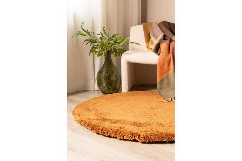 Ryamato Royal Deluxe Pyöreä - 160x160 cm, Terrakotta - Kodintekstiilit & matot - Matto - Moderni matto - Nukkamatto