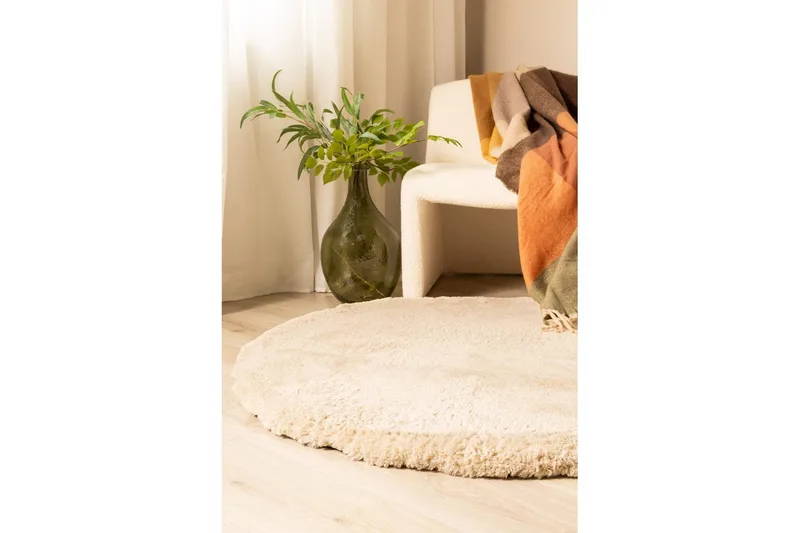 Ryamato Royal Deluxe Pyöreä - 160x160 cm, Luonto - Kodintekstiilit & matot - Matto - Moderni matto - Nukkamatto