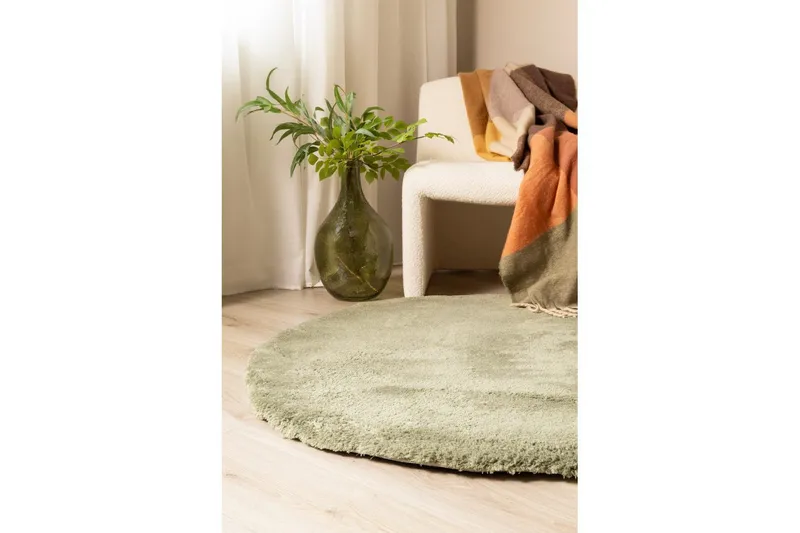 Ryamato Royal Deluxe Pyöreä - 120x120 cm, Vihreä - Kodintekstiilit & matot - Matto - Moderni matto - Nukkamatto