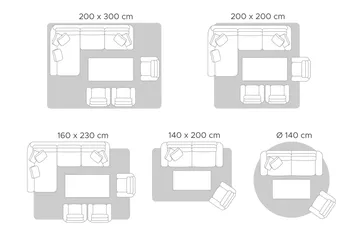 Ryijymatto Acarlar 140x200 cm - Sininen - Kodintekstiilit & matot - Matto - Moderni matto - Wilton-matto