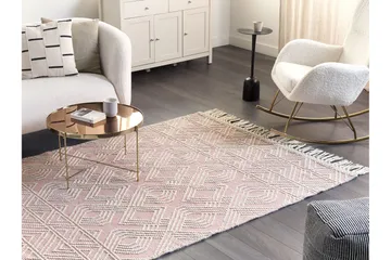 Ryijymatto Adana 160x230 cm - Vaaleanpunainen - Kodintekstiilit & matot - Matto - Moderni matto - Villamatto