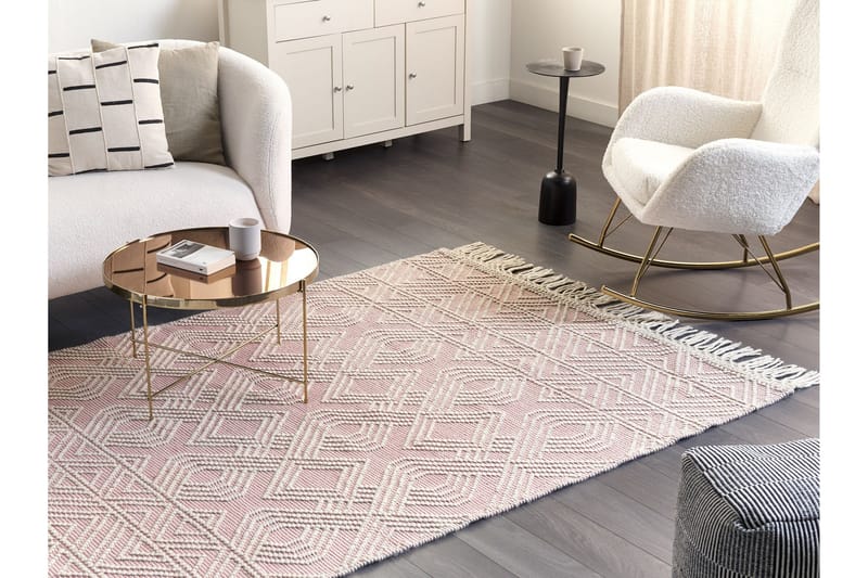 Ryijymatto Adana 160x230 cm - Vaaleanpunainen - Kodintekstiilit & matot - Matto - Moderni matto - Villamatto