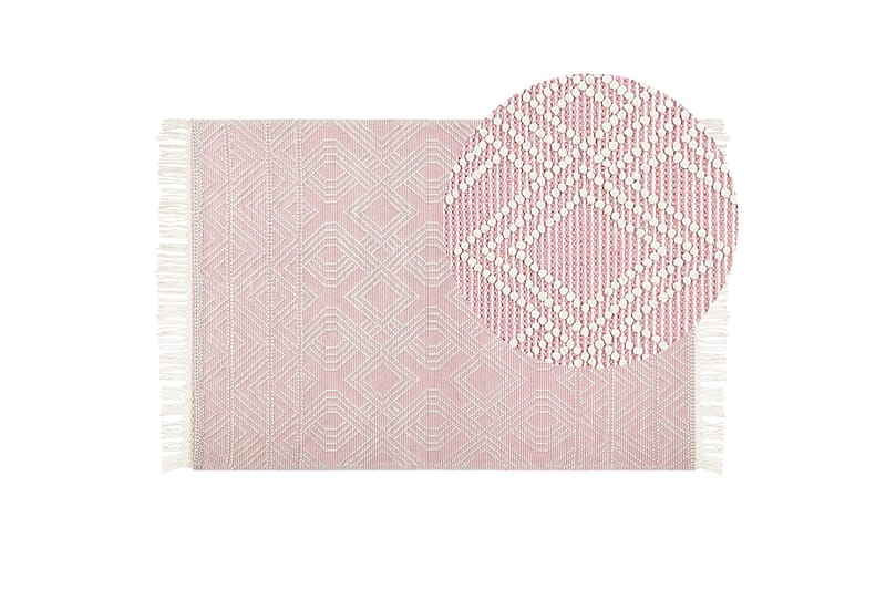 Ryijymatto Adana 160x230 cm - Vaaleanpunainen - Kodintekstiilit & matot - Matto - Moderni matto - Villamatto