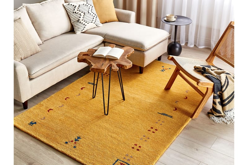 Ryijymatto Akalan 140x200 cm - Keltainen - Kodintekstiilit & matot - Matto - Moderni matto - Nukkamatto