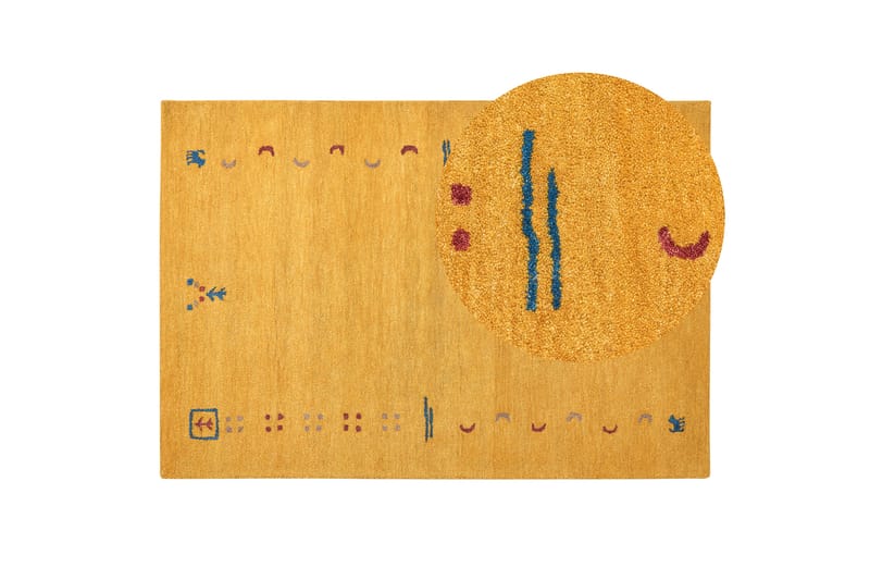 Ryijymatto Akalan 140x200 cm - Keltainen - Kodintekstiilit & matot - Matto - Moderni matto - Nukkamatto