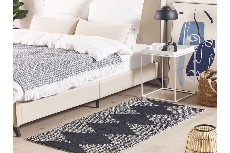 Ryijymatto Bathinda 80x150 cm - Musta/Valkoinen - Kodintekstiilit & matot - Matto - Moderni matto - Puuvillamatto
