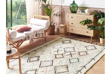 Ryijymatto Corum 140x200 cm - Beige - Kodintekstiilit & matot - Matto - Moderni matto - Puuvillamatto