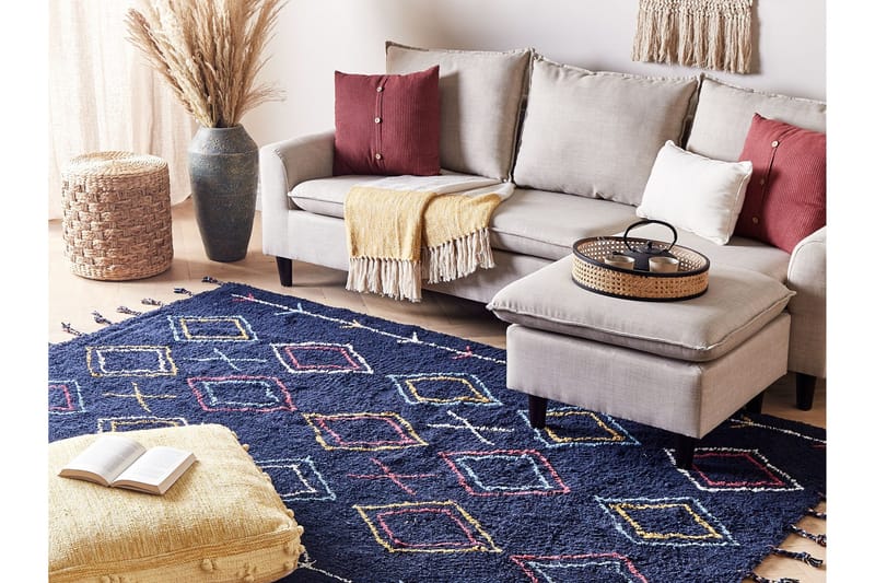 Ryijymatto Corum 140x200 cm - Musta - Kodintekstiilit & matot - Matto - Moderni matto - Puuvillamatto