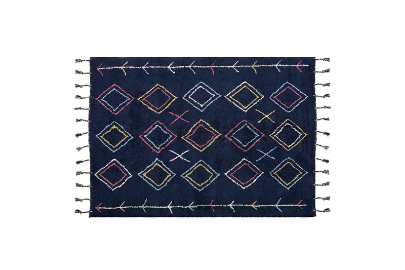 Ryijymatto Corum 140x200 cm - Musta - Kodintekstiilit & matot - Matto - Moderni matto - Puuvillamatto