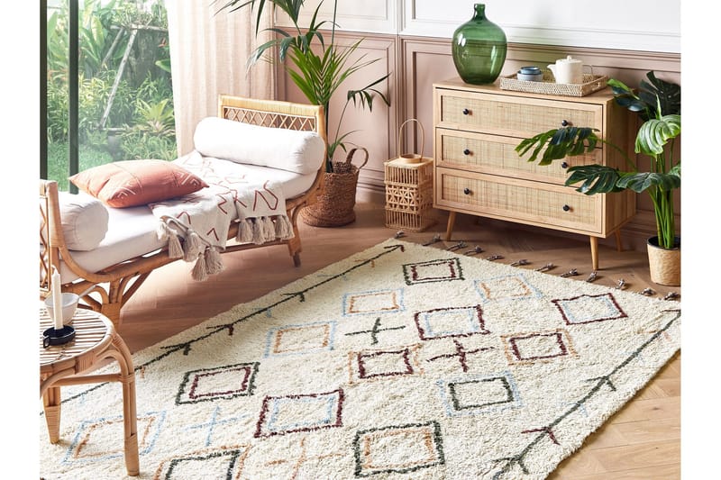 Ryijymatto Corum 160x230 cm - Beige - Kodintekstiilit & matot - Matto - Moderni matto - Puuvillamatto