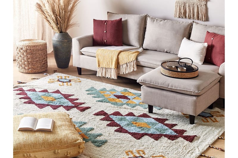 Ryijymatto Duzce 160x230 cm - Beige - Kodintekstiilit & matot - Matto - Moderni matto - Puuvillamatto