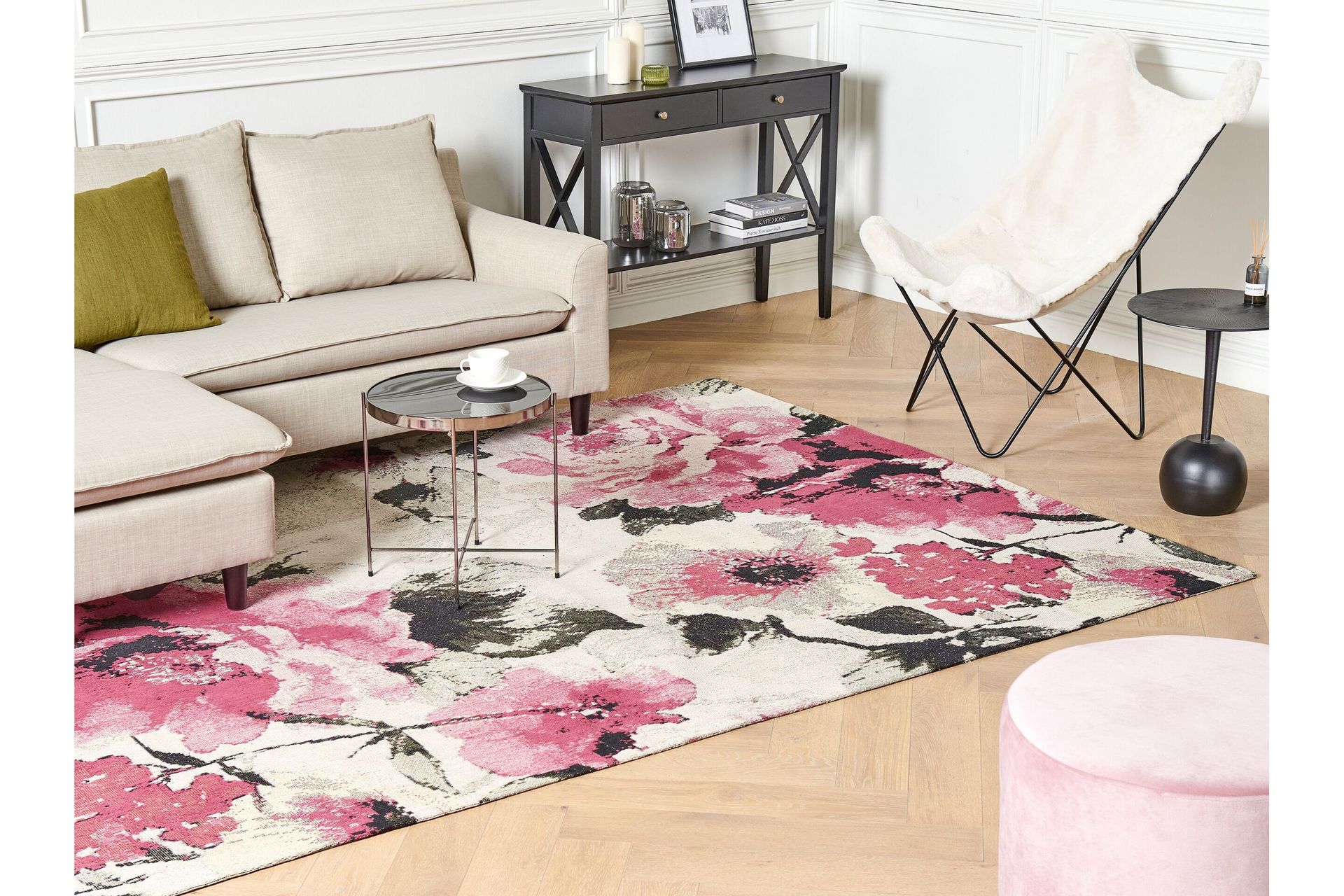 Ryijymatto Ejaz 200x300 cm - Vaaleanpunainen - Kodintekstiilit & matot - Matto - Moderni matto - Nukkamatto