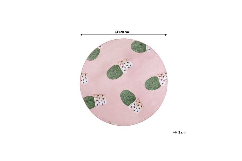 Ryijymatto Eldivan 120x120 cm - Vaaleanpunainen - Kodintekstiilit & matot - Matto - Moderni matto - Nukkamatto