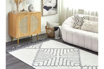 Ryijymatto Eray 140x200 cm - Musta/Valkoinen - Kodintekstiilit & matot - Matto - Moderni matto - Nukkamatto