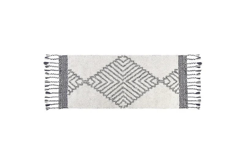 Ryijymatto Eray 80x150 cm, Musta/Valkoinen