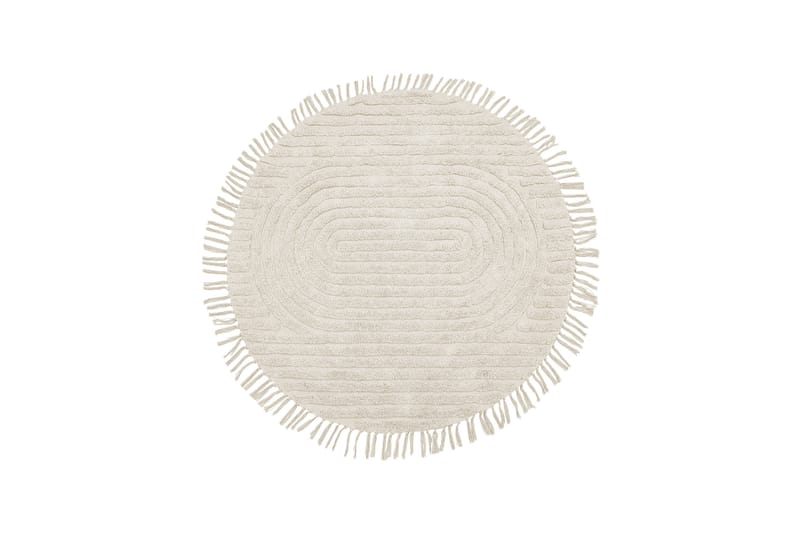 Ryijymatto Halfeti 140 cm Pyöreä - Beige - Kodintekstiilit & matot - Matto - Moderni matto - Nukkamatto