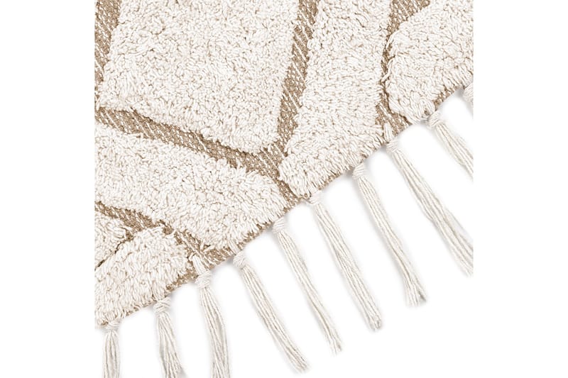 Ryijymatto Horasan 140 cm Pyöreä - Beige - Kodintekstiilit & matot - Matto - Moderni matto - Nukkamatto