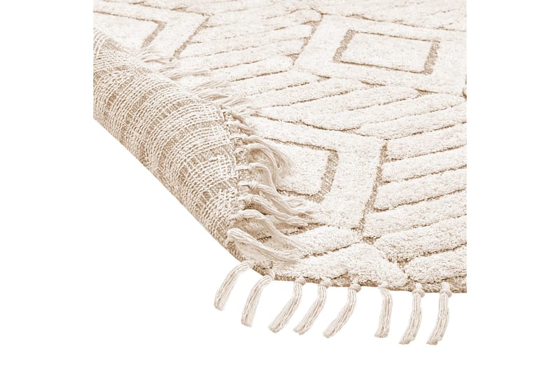 Ryijymatto Horasan 140 cm Pyöreä - Beige - Kodintekstiilit & matot - Matto - Moderni matto - Nukkamatto