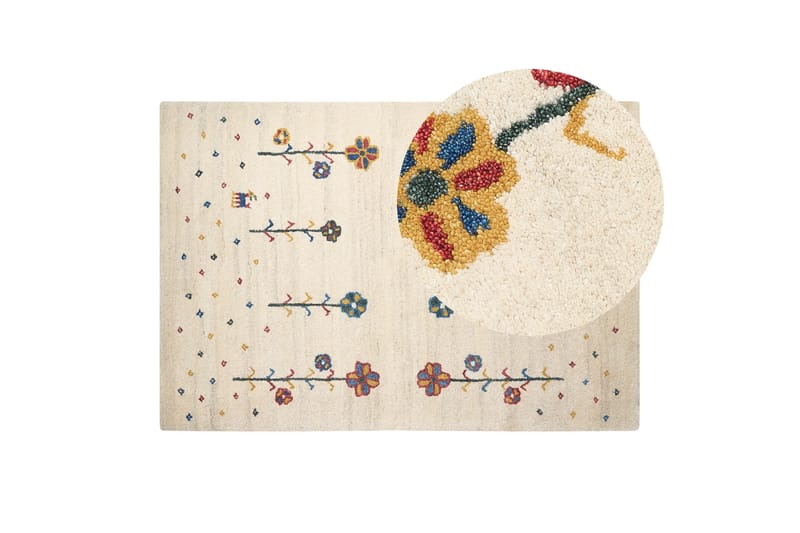 Ryijymatto Husunlu 140x200 cm - Beige - Kodintekstiilit & matot - Matto - Moderni matto - Villamatto