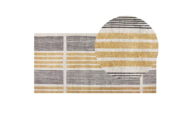 Ryijymatto Katra 80x150 cm - Keltainen - Kodintekstiilit & matot - Matto - Moderni matto - Nukkamatto