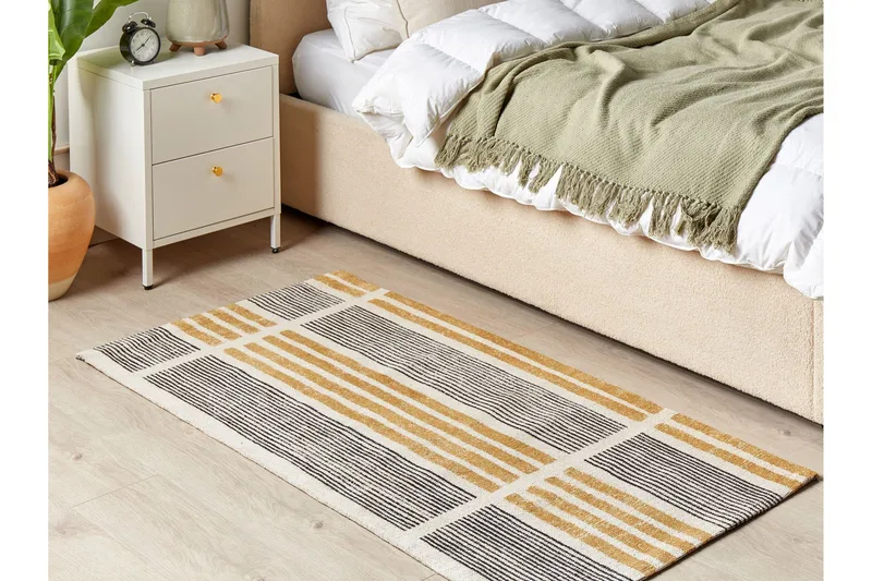 Ryijymatto Katra 80x150 cm - Keltainen - Kodintekstiilit & matot - Matto - Moderni matto - Nukkamatto