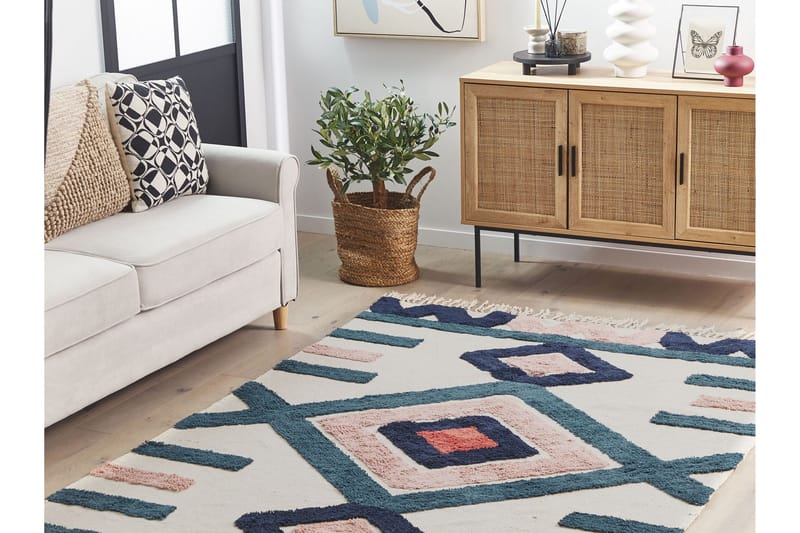 Ryijymatto Kozlu 160x230 cm - Sininen - Kodintekstiilit & matot - Matto - Moderni matto - Puuvillamatto