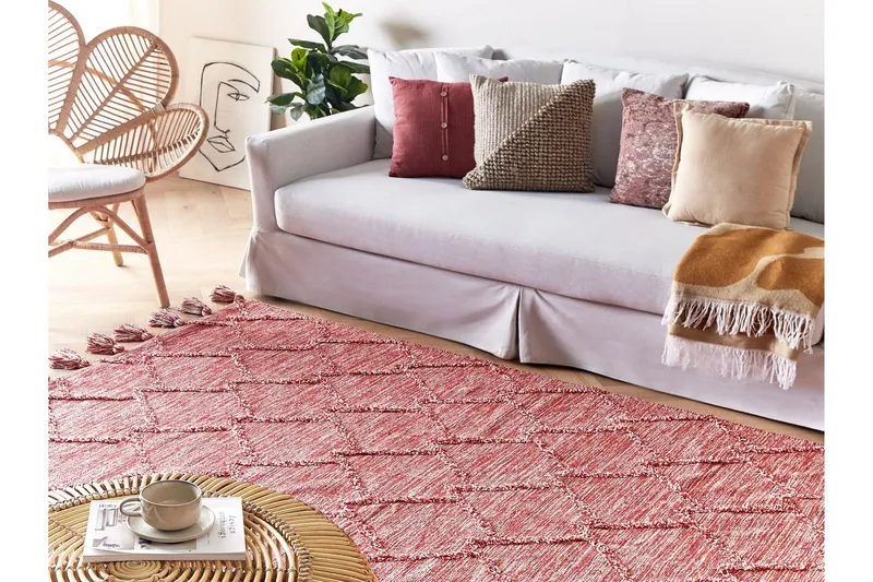 Ryijymatto Nigde 160x230 cm - Punainen - Kodintekstiilit & matot - Matto - Moderni matto - Puuvillamatto