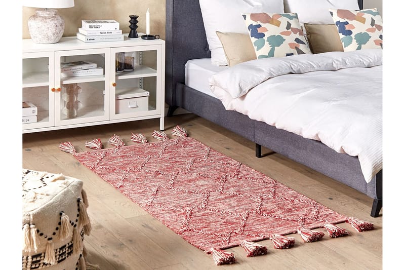 Ryijymatto Nigde 80x150 cm - Punainen - Kodintekstiilit & matot - Matto - Moderni matto - Puuvillamatto