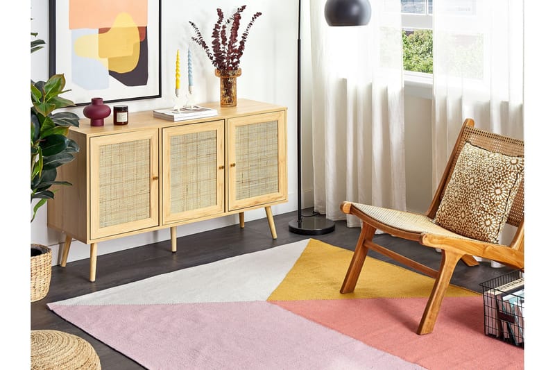 Ryijymatto Nizip 160x230 cm - Vaaleanpunainen - Kodintekstiilit & matot - Matto - Moderni matto - Puuvillamatto