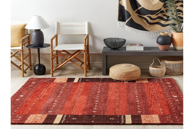 Ryijymatto Sinanli 160x230 cm - Punainen - Kodintekstiilit & matot - Matto - Moderni matto - Villamatto