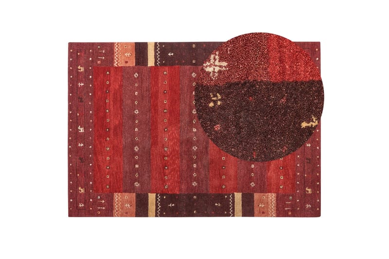 Ryijymatto Sinanli 160x230 cm - Punainen - Kodintekstiilit & matot - Matto - Moderni matto - Villamatto