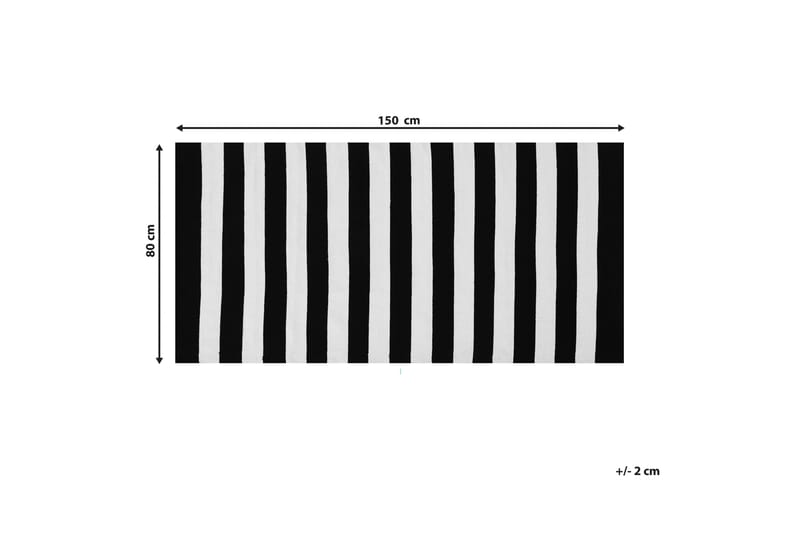 Ryijymatto Tavas 80x150 cm - Musta/Valkoinen - Kodintekstiilit & matot - Matto - Moderni matto - Nukkamatto