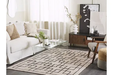 Ryijymatto Turhal 140x200 cm - Beige - Kodintekstiilit & matot - Matto - Moderni matto - Puuvillamatto