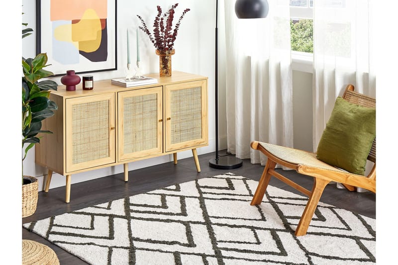 Ryijymatto Yesilkoy 160x230 cm - Musta/Valkoinen - Kodintekstiilit & matot - Matto - Moderni matto - Nukkamatto