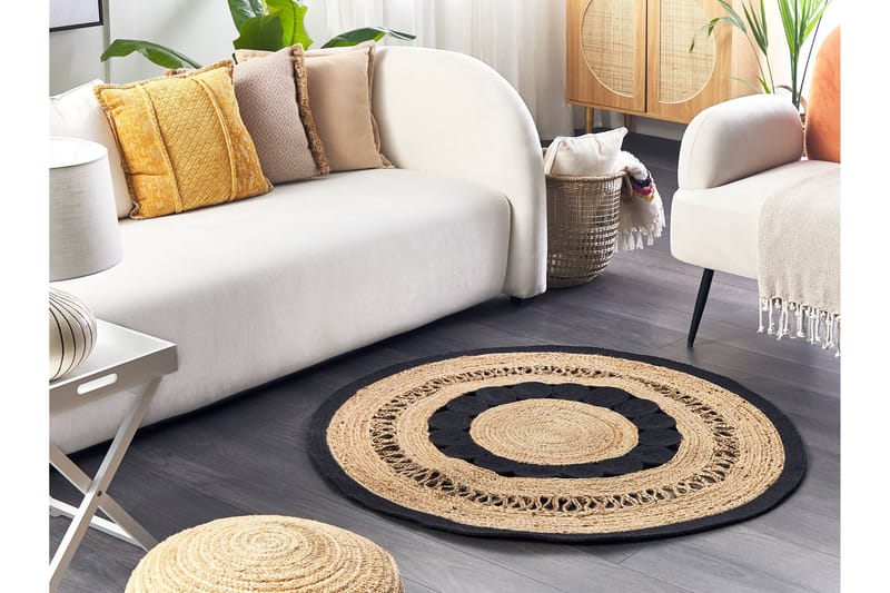 Ryijymatto Yozgat 120 cm Pyöreä - Beige - Kodintekstiilit & matot - Matto - Moderni matto - Nukkamatto