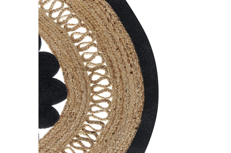 Ryijymatto Yozgat 120 cm Pyöreä - Beige - Kodintekstiilit & matot - Matto - Moderni matto - Juuttimatto & Hamppumatto