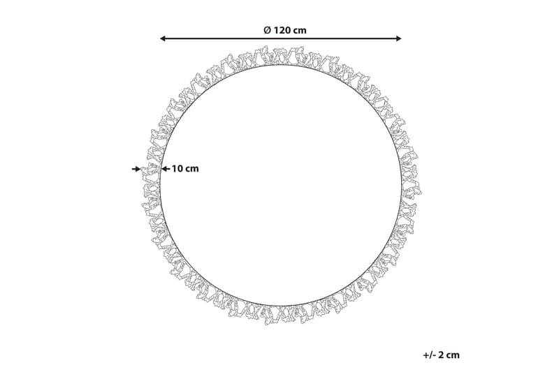 Ryijymatto Zonguldak 120 cm Pyöreä - Beige - Kodintekstiilit & matot - Matto - Moderni matto - Juuttimatto & Hamppumatto