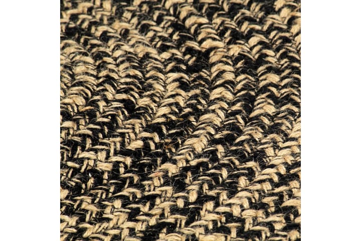 Käsintehty juuttimatto musta ja luonnollinen kuvio 120 cm - Musta - Juuttimatto & Hamppumatto - Sisalmatto