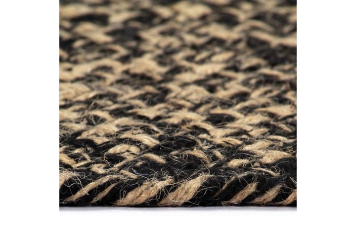 Käsintehty juuttimatto musta ja luonnollinen kuvio 120 cm - Musta - Juuttimatto & Hamppumatto - Sisalmatto