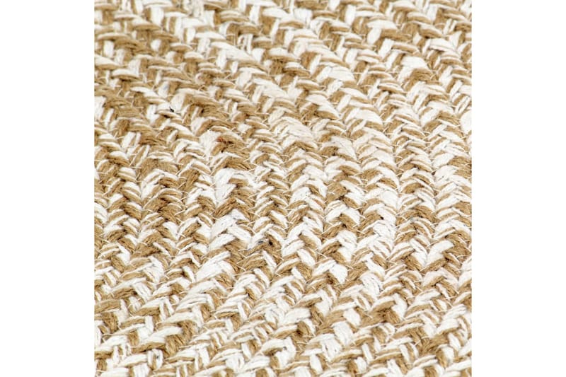 Käsintehty juuttimatto valkoinen ja luonnollinen kuvio 90 cm - Valkoinen - Kodintekstiilit & matot - Matto - Moderni matto - Sisalmatto