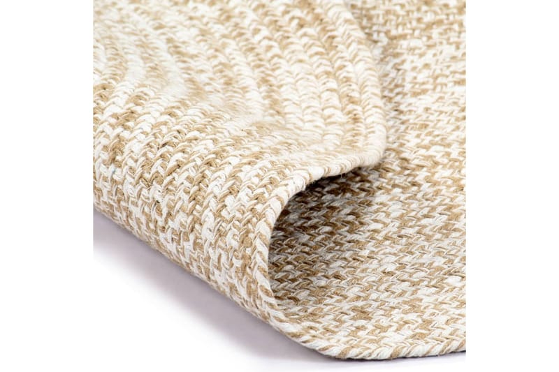 Käsintehty juuttimatto valkoinen ja luonnollinen kuvio 90 cm - Valkoinen - Kodintekstiilit & matot - Matto - Moderni matto - Sisalmatto