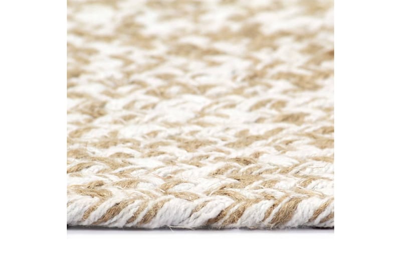 Käsintehty juuttimatto valkoinen ja luonnollinen kuvio 90 cm - Valkoinen - Kodintekstiilit & matot - Matto - Moderni matto - Sisalmatto