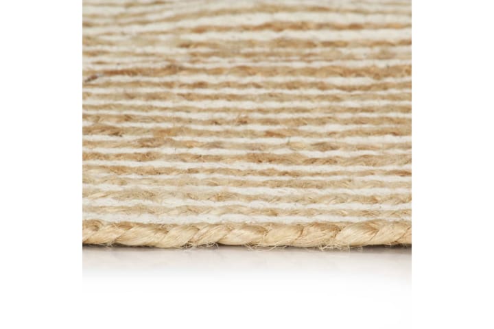 Käsintehty juuttimatto valkoisella spiraalikuviolla 90cm - Valkoinen - Juuttimatto & Hamppumatto - Sisalmatto