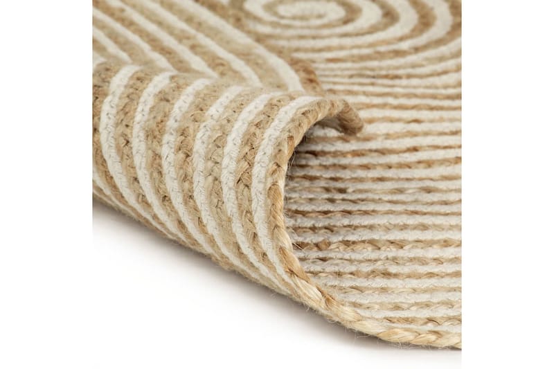 Käsintehty juuttimatto valkoisella spiraalikuviolla 90cm - Valkoinen - Kodintekstiilit & matot - Matto - Moderni matto - Sisalmatto