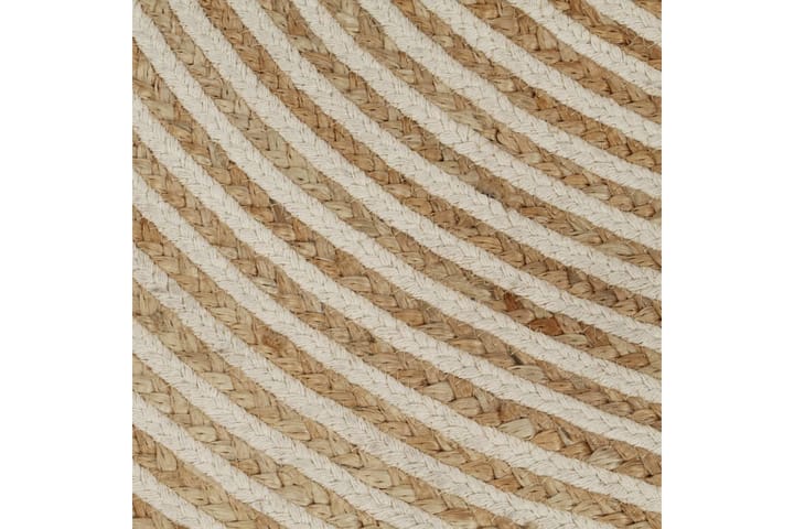 Käsintehty pyöreä juuttimatto valkoisella spiraalilla 150 cm - Valkoinen - Juuttimatto & Hamppumatto - Sisalmatto