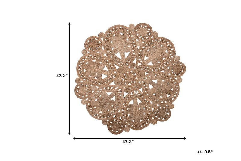 Matto Kenely Sileä Pyöreä 120 cm - Beige - Kodintekstiilit & matot - Matto - Moderni matto - Sisalmatto