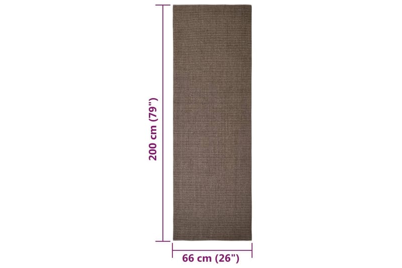 Matto luonnollinen sisal 66x200 cm ruskea - Ruskea - Kodintekstiilit & matot - Matto - Moderni matto - Sisalmatto