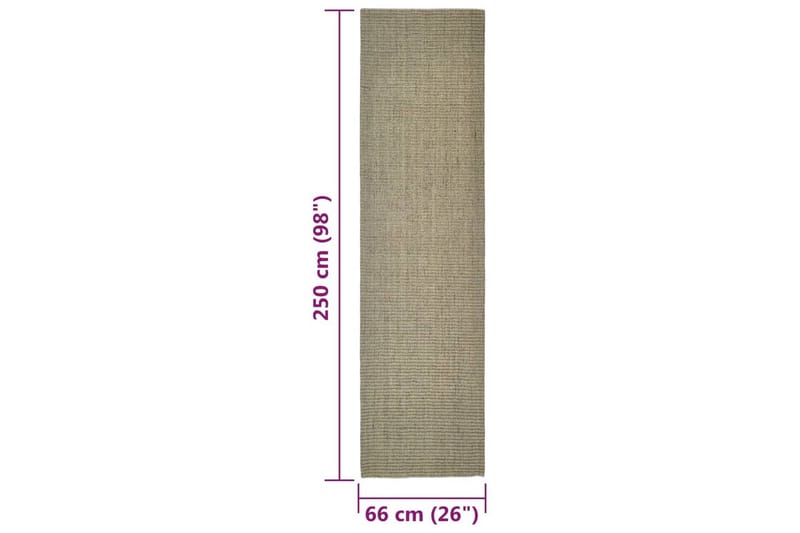 Matto luonnollinen sisal 66x250 cm harmaanruskea - Taupe - Juuttimatto & Hamppumatto - Sisalmatto