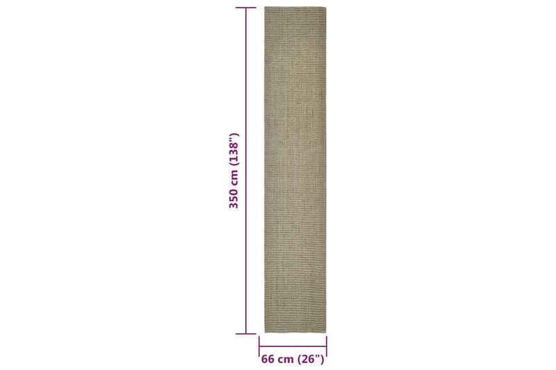 Matto luonnollinen sisal 66x350 cm harmaanruskea - Taupe - Kodintekstiilit & matot - Matto - Moderni matto - Sisalmatto